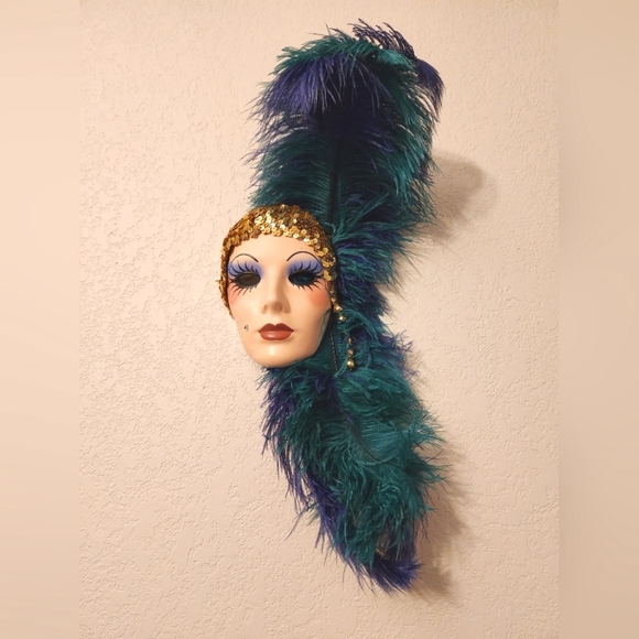Clay New Orleans Masquerade Mask Wall Decor - Picture 1 of 6